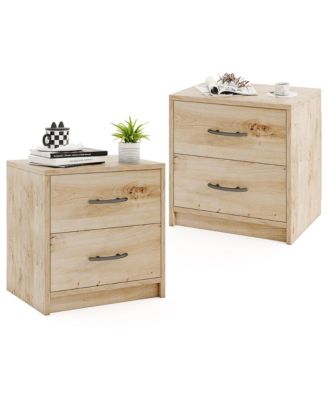 2 - Pieces 2-Drawer Nightstand Modern Bedside Table with Storage for Living Room Bedroom