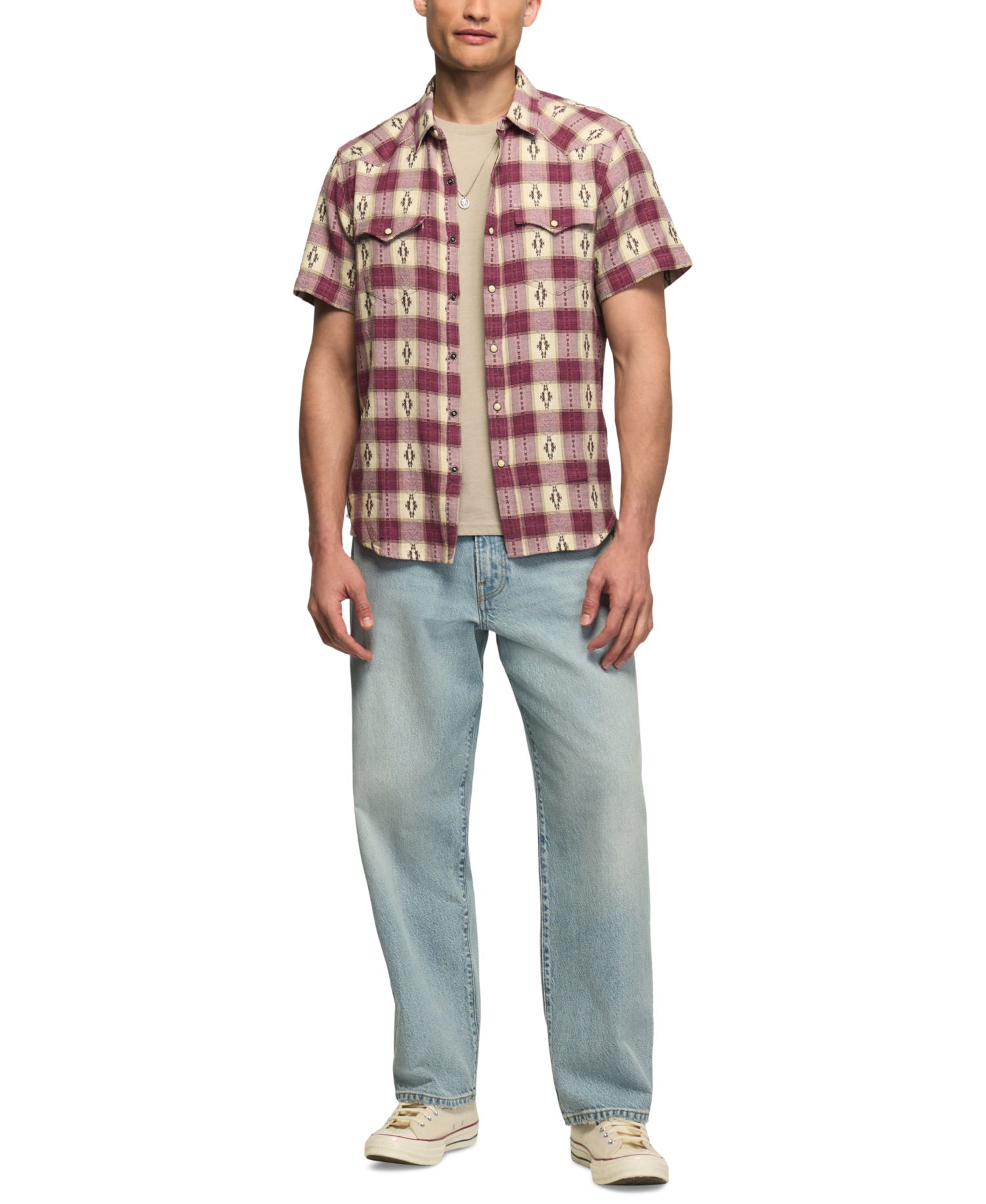 Men's Mesa Western Jacquard Short-Sleeve Shirt