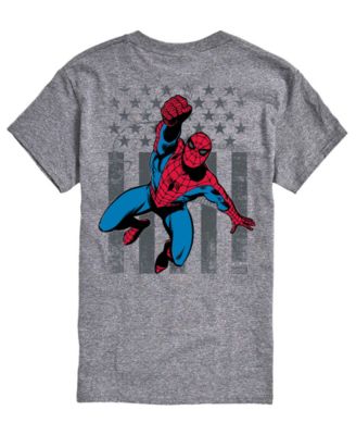 Men's Spiderman Crawling Flag Short-Sleeve Graphic T-Shirt