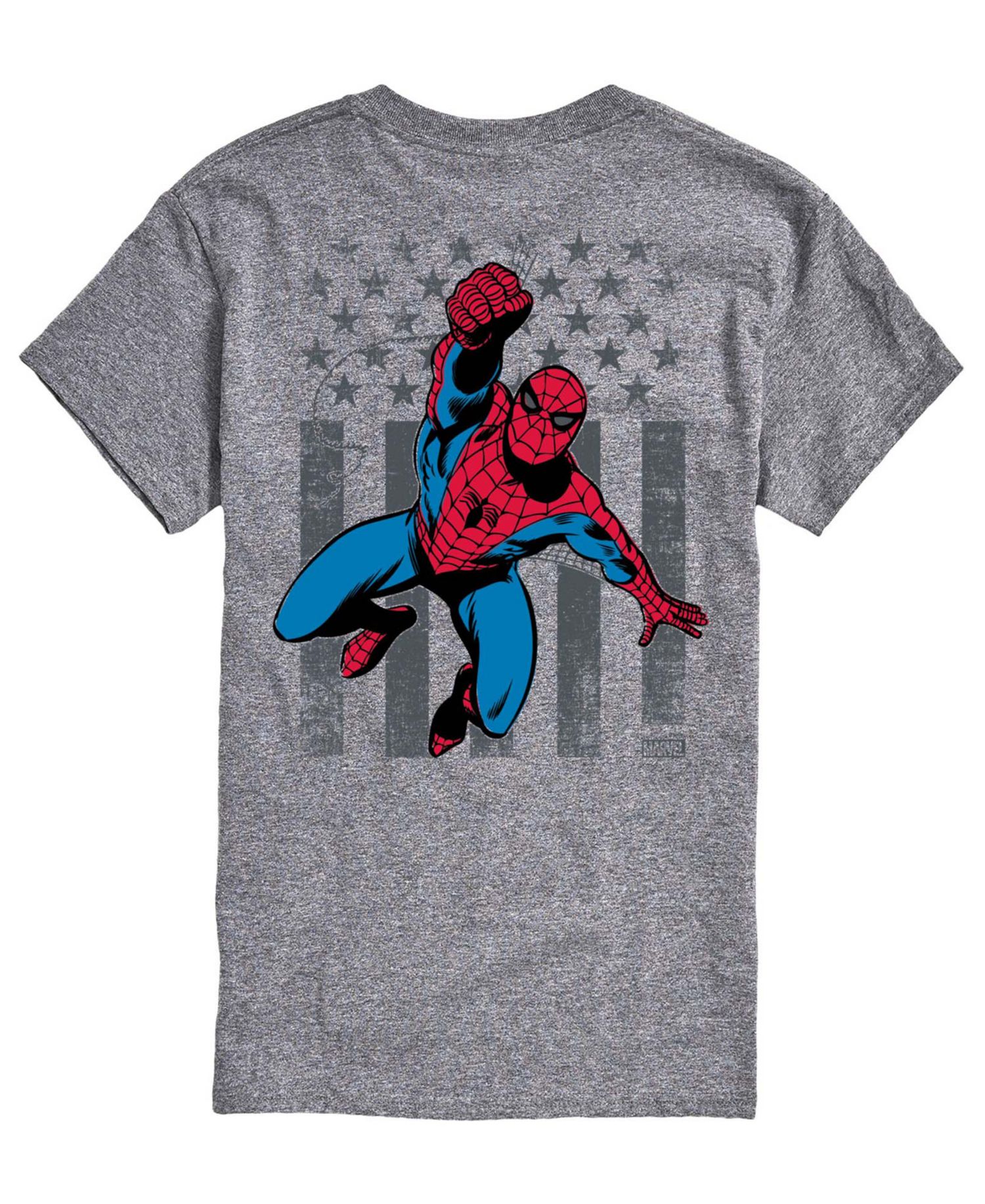 Men's Spiderman Crawling Flag Short-Sleeve Graphic T-Shirt