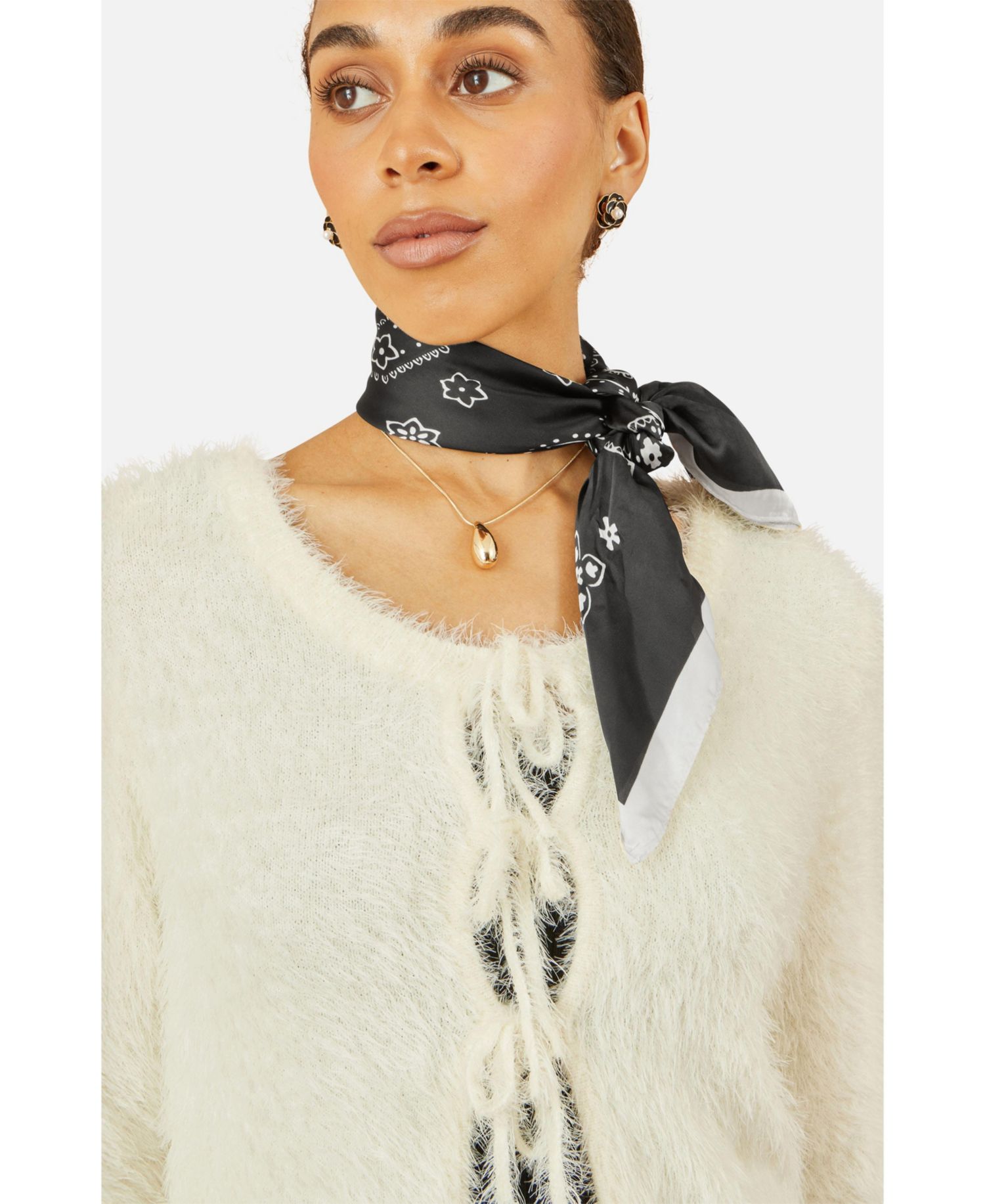 Women's Eyelash Fluffy Tie Front Bolero