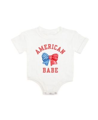 Baby Girls American Babe Short Sleeve Romper