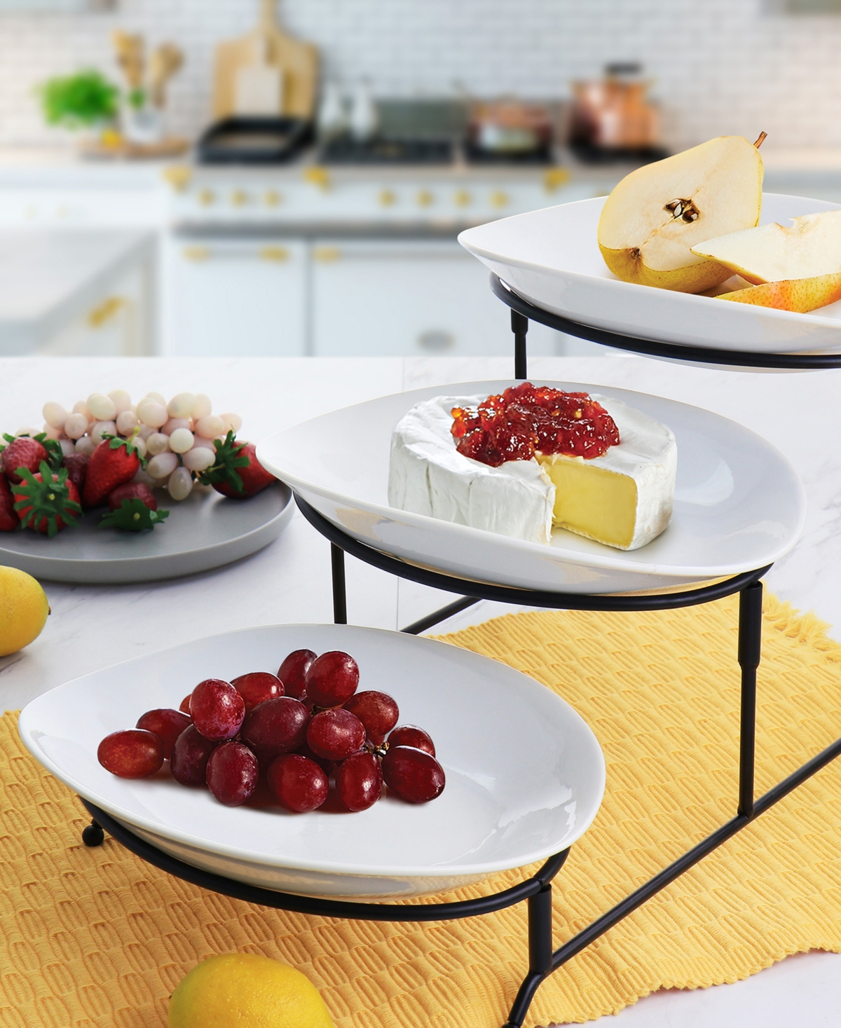 Elama 3-Tiered Oval Plate Server