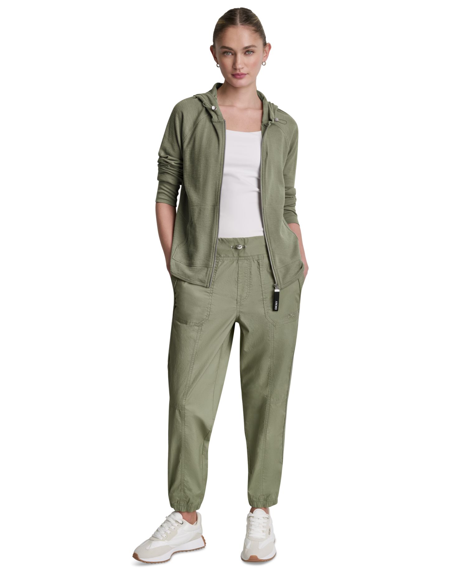 Women's High-Rise Cotton Poplin Bungee Joggers