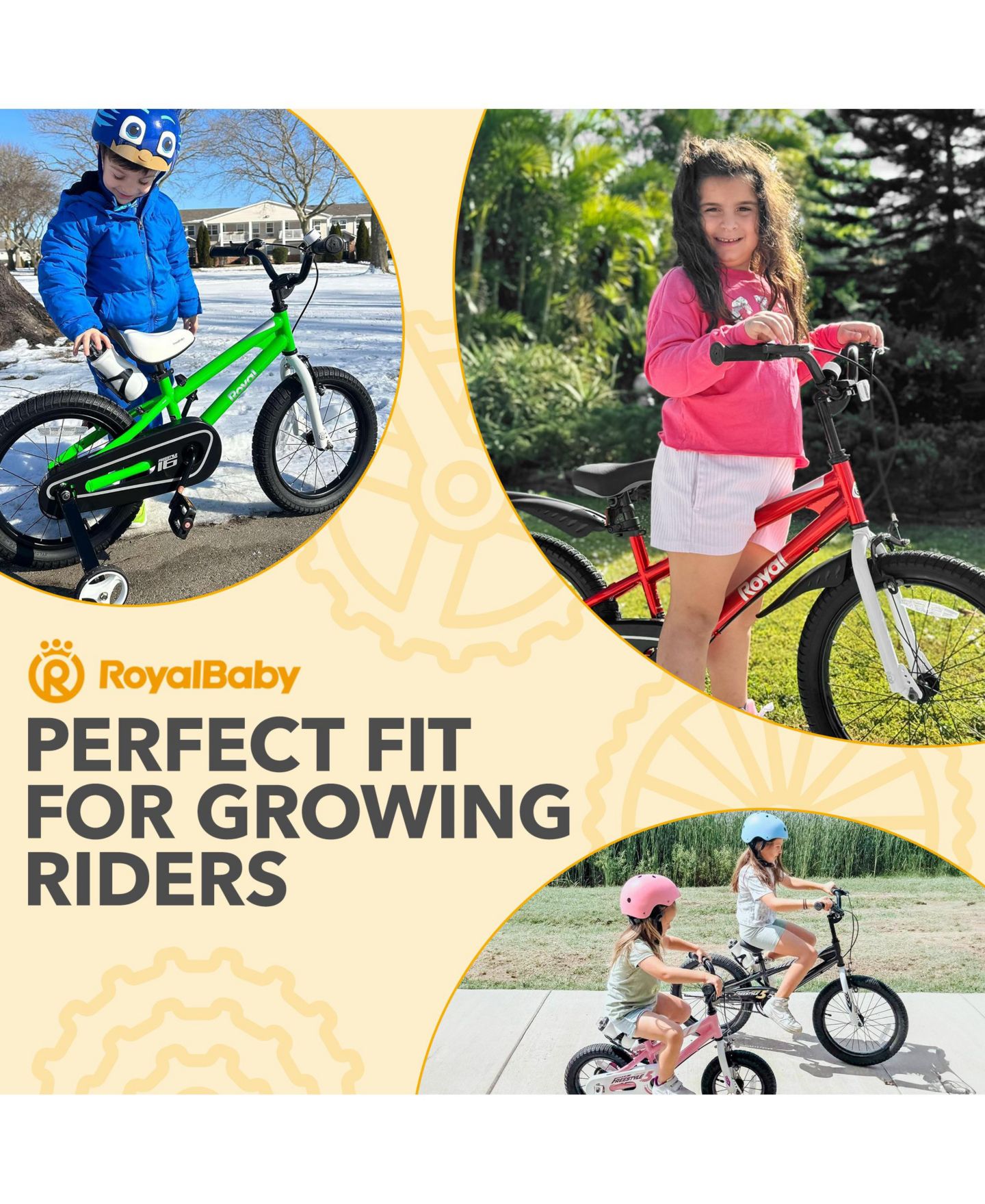 Детская игрушка RoyalBaby Freestyle 16 Inch Steel BMX-Style Bicycle with Training Wheels, Ages 3+ — фото 10