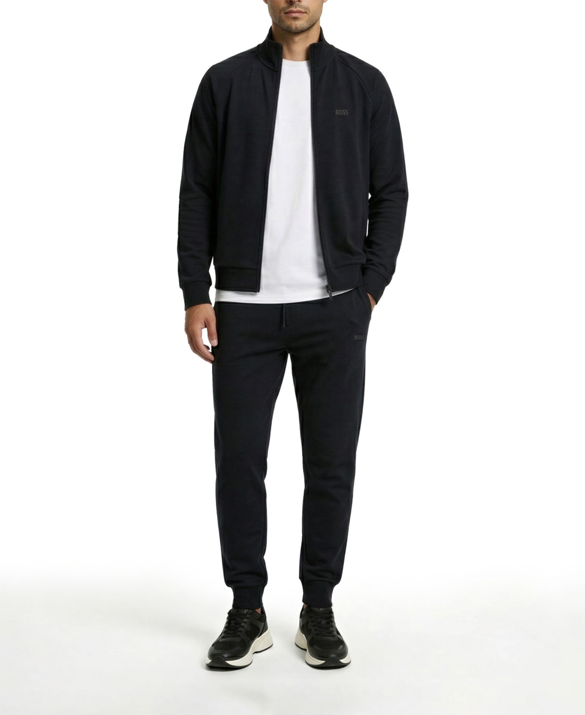Boss by Hugo Men's Logo Print Zip-Up Hoodie