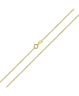1MM Fine Thin 14k Cuban Cable Link Chain Necklace -Nickel-Free 16, 18 Inch Length