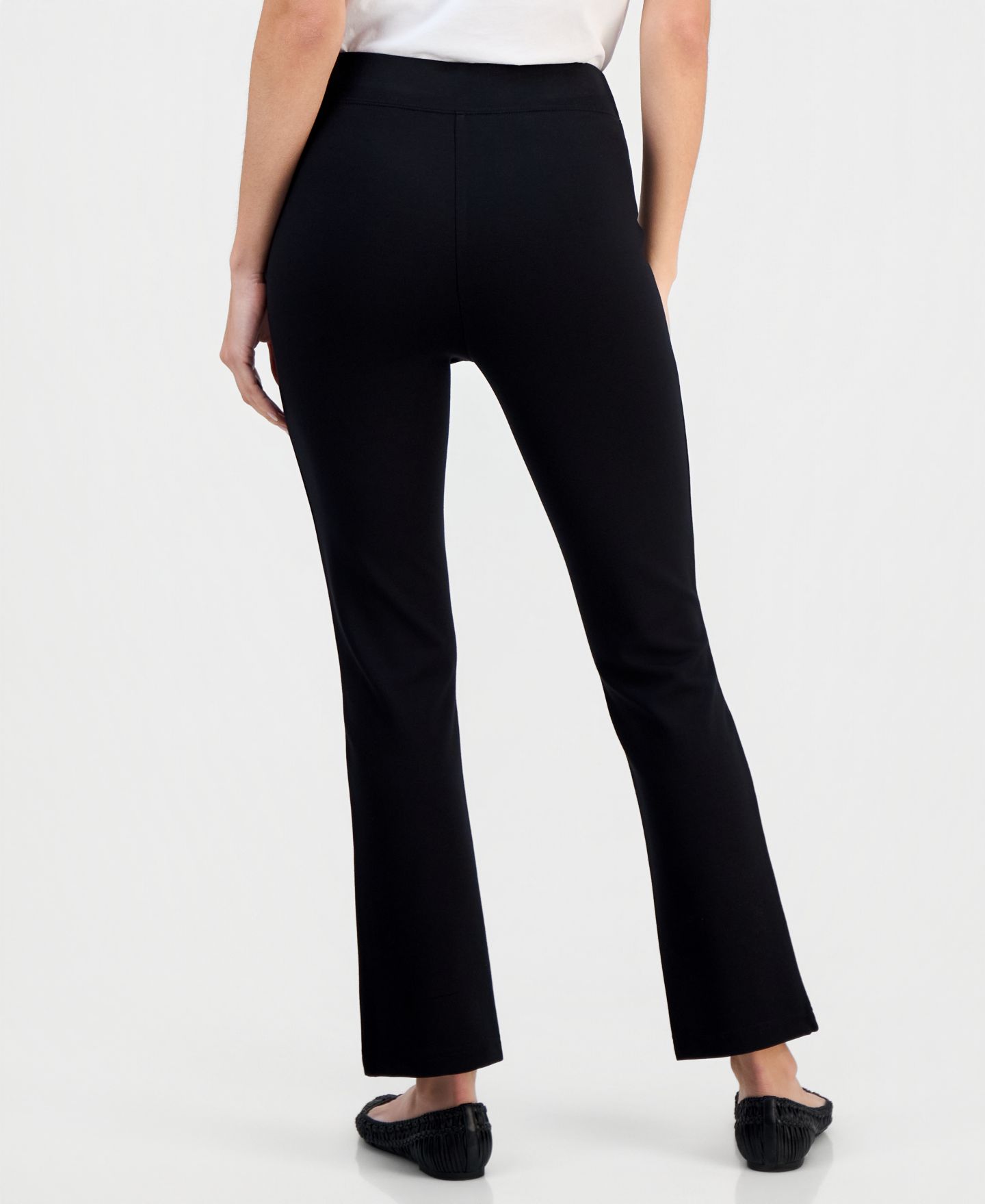 Женские брюки I.N.C. International Concepts Petite High-Rise Slim Straight-Leg, цвет: Глубокий чёрный — фото 3