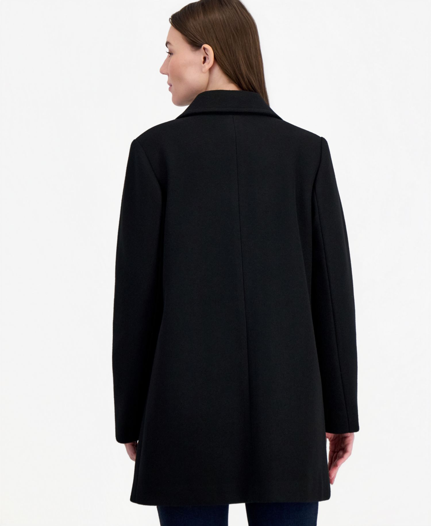 Petite Notch Collar Double Breasted Peacoat, Created for Macy's
