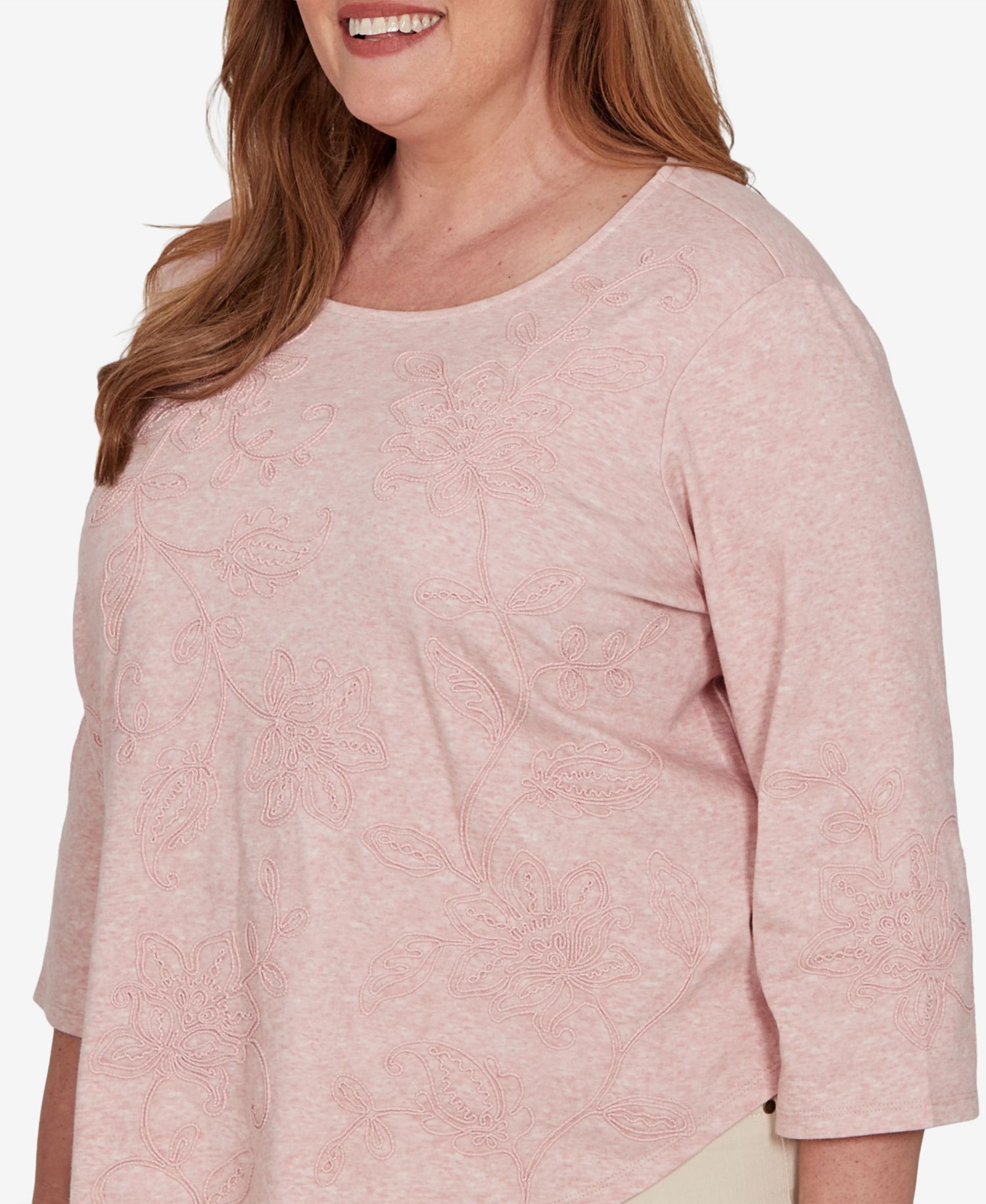 Plus Size Camden Market Tonal Floral Soutache Knit Top