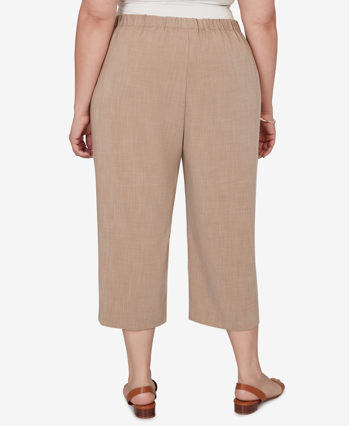 Alfred Dunner Plus Grand Bazaar Textured Pull On Capri Pants