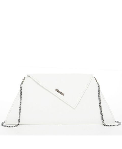 Женский клатч SUSU White Purse Saffiano Leather Clutch Bag Crossbody Evening Purse Unique Handbag, цвет: Белый