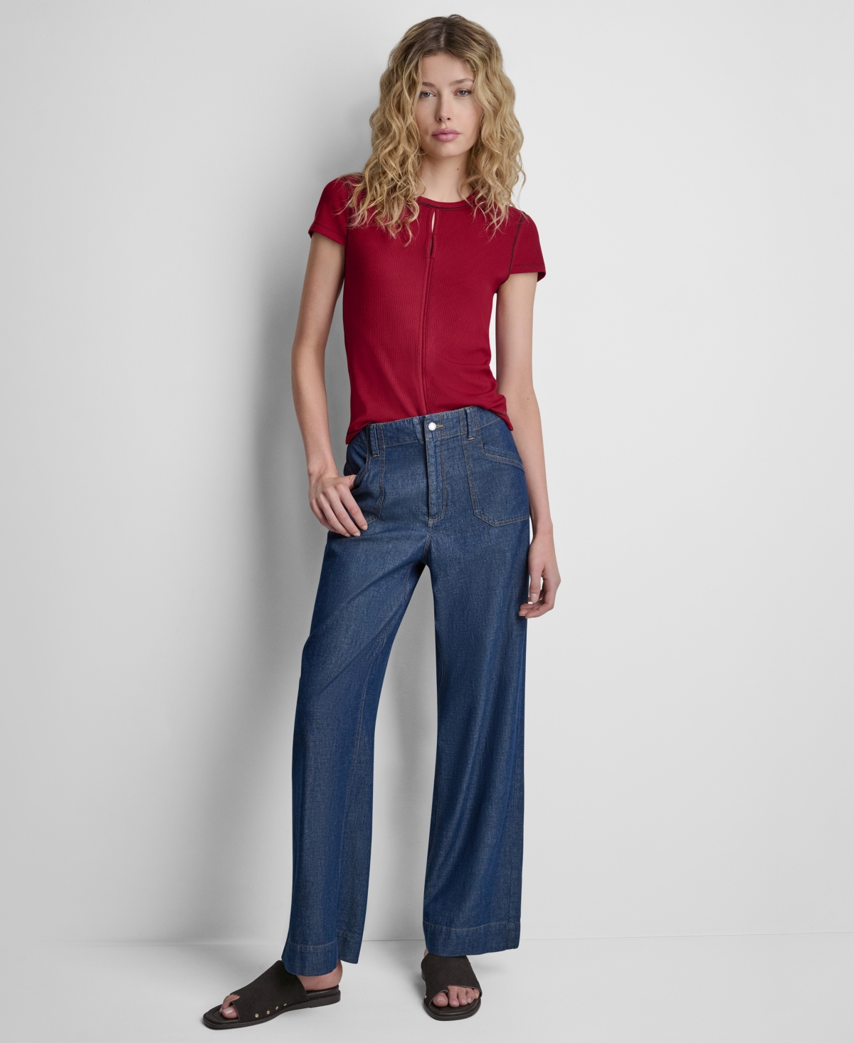 Dkny Women's Cotton Straight Leg Pants