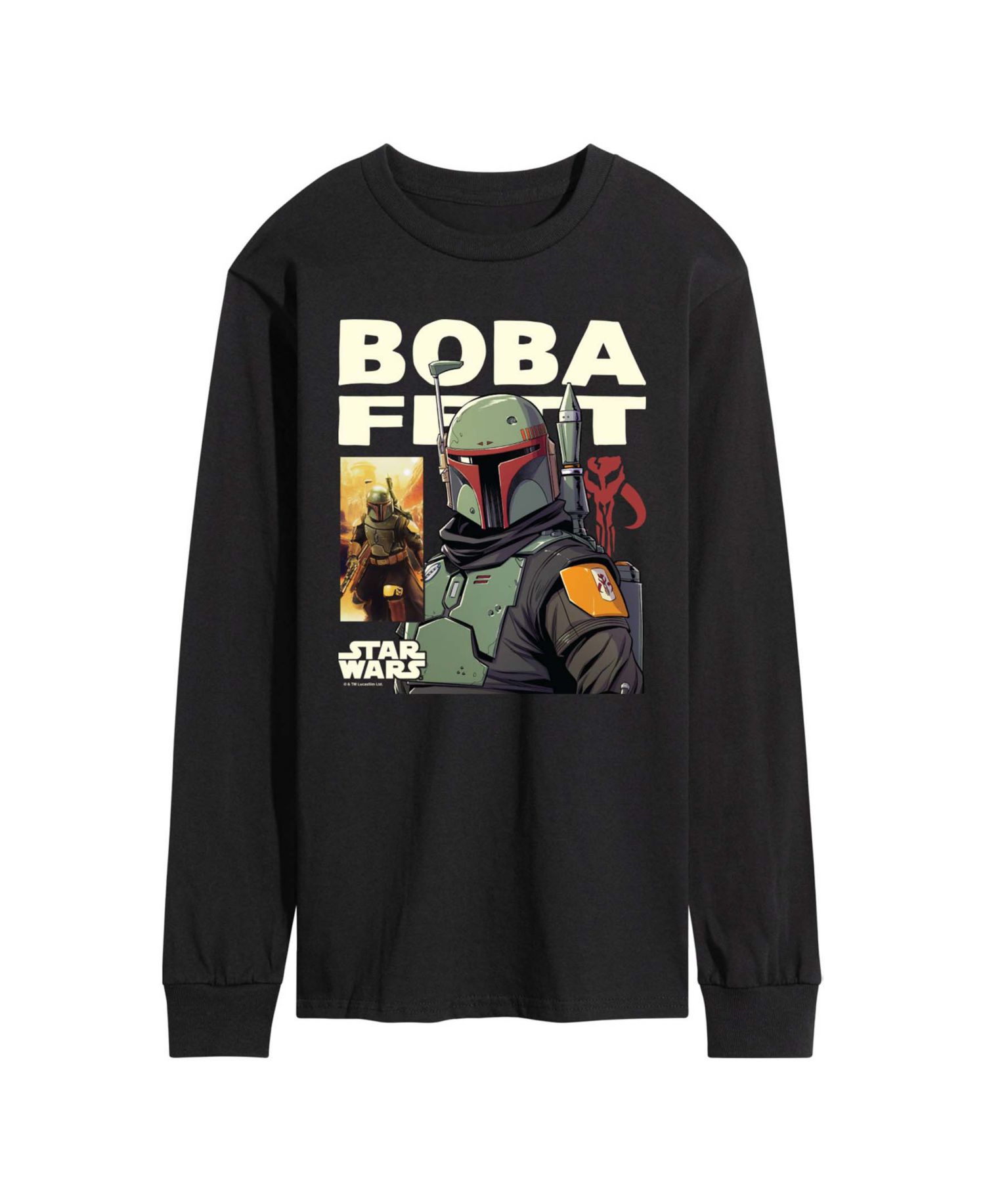Men's Boba Fett Comic Long-Sleeve Graphic T-Shirt
