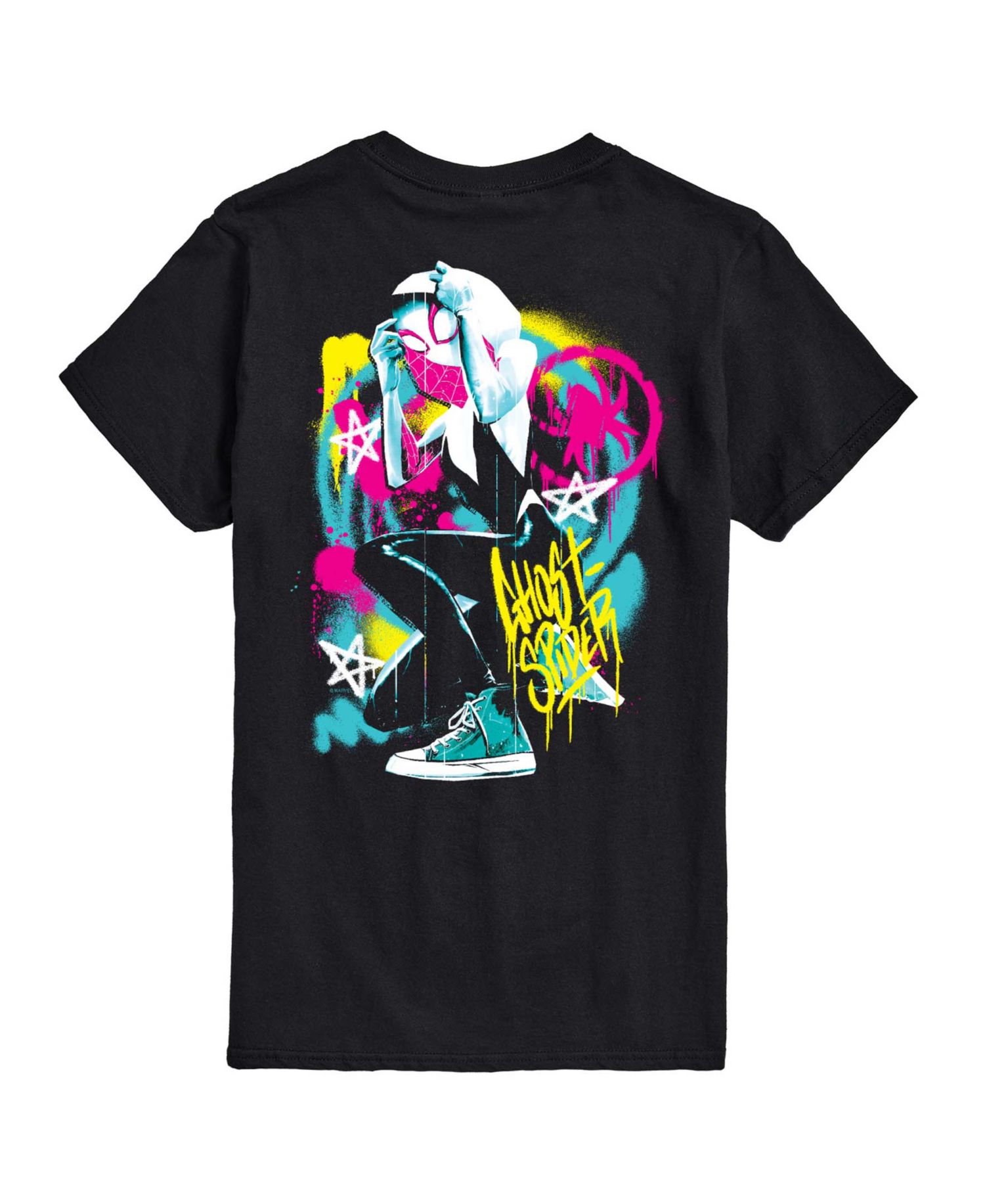 Men's Ghost Spider Spray Paint Short-Sleeve Graphic T-Shirt