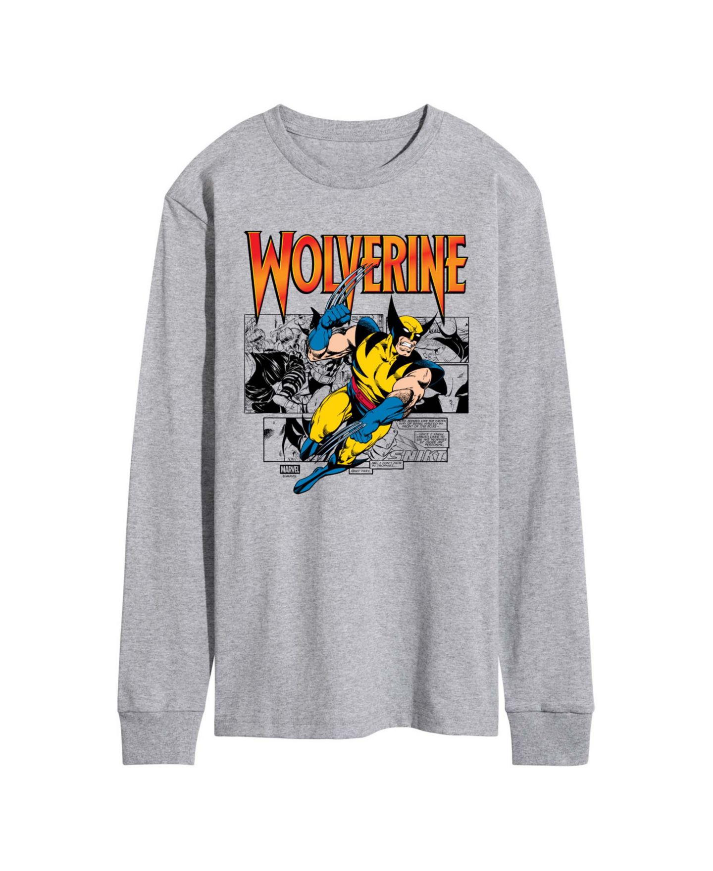 Мужская футболка AIRWAVES Wolverine Comic Pop Long-Sleeve Graphic, цвет: Меланжевый — фото 1