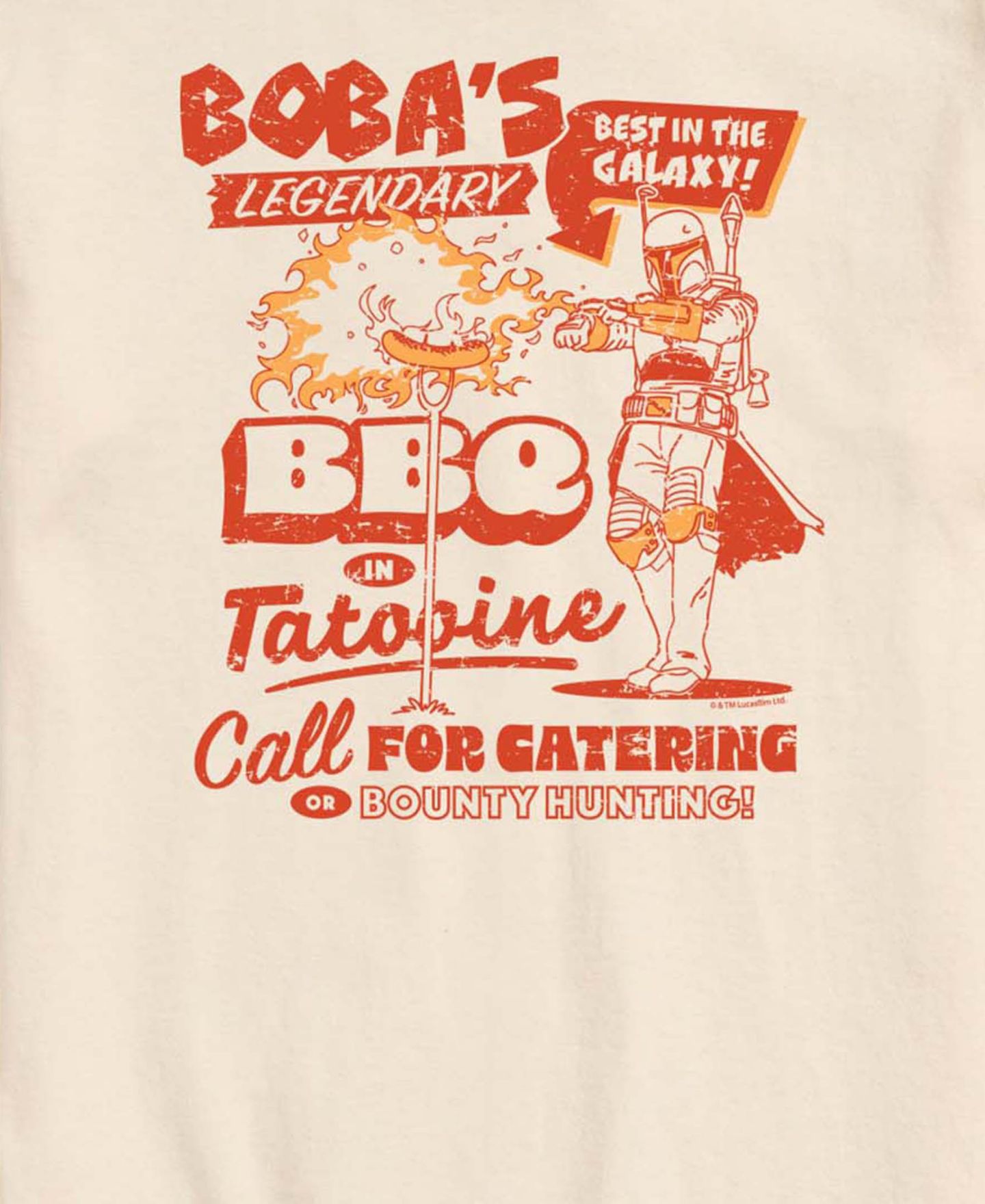 Мужская футболка AIRWAVES Boba Bbq Short-Sleeve Graphic, цвет: Кремовый — фото 3