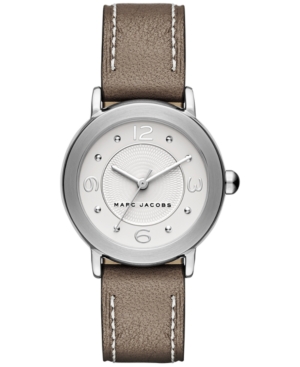 MARC JACOBS WOMEN'S RILEY CEMENT LEATHER STRAP WATCH 28MM