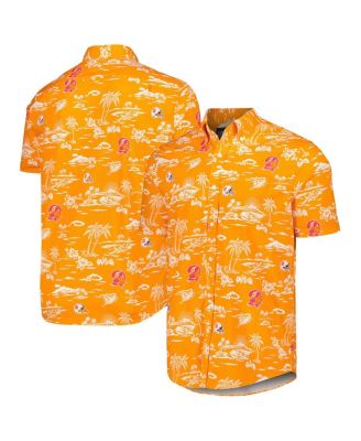 Men's Orange Tampa Bay Buccaneers Throwback Kekai&nbsp;Print Button-Up Shirt