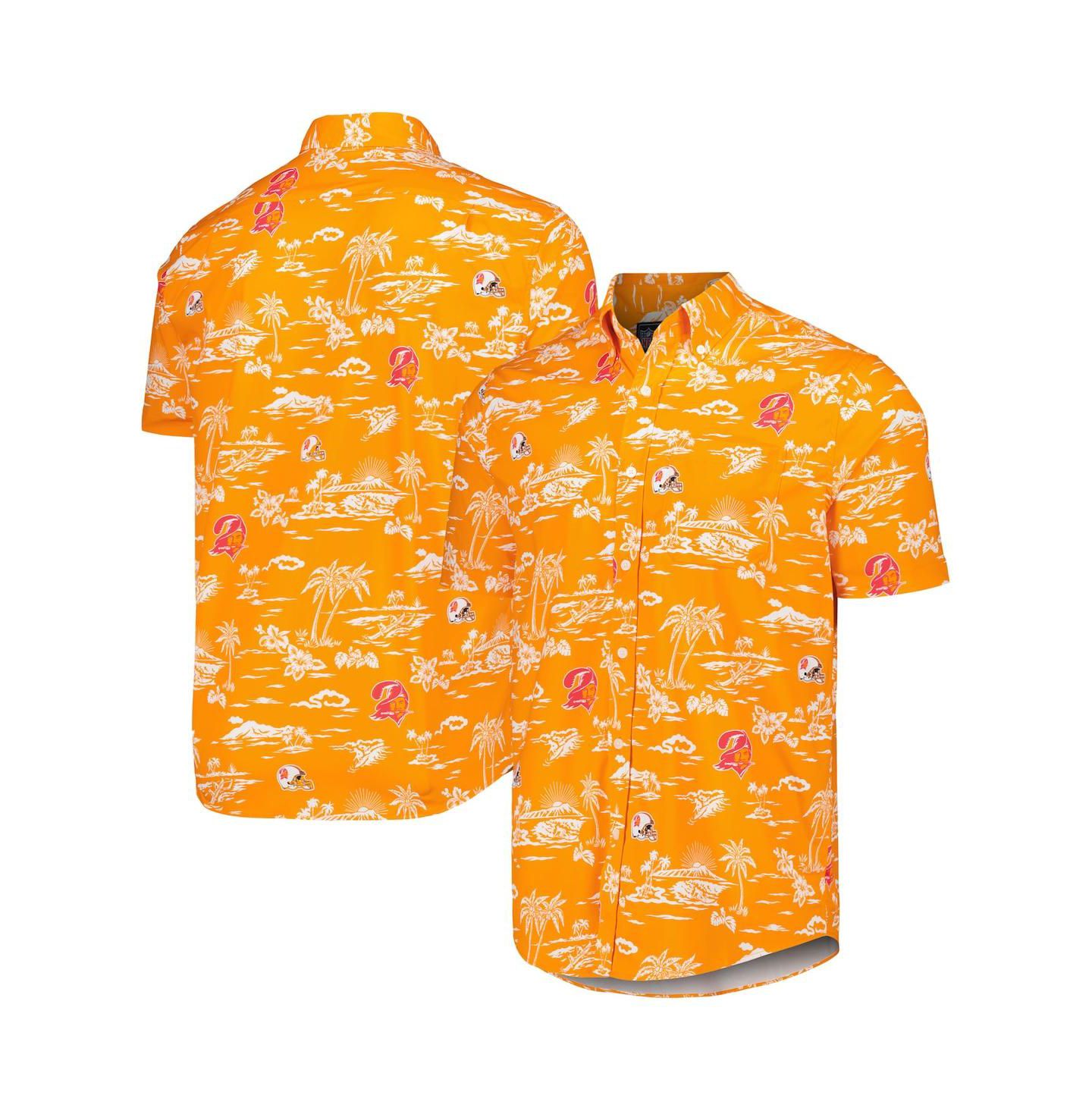 Мужская рубашка Reyn Spooner Orange Tampa Bay Buccaneers Throwback Kekai Print Button-Up — фото 1