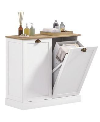 Laundry Hamper Cabinet, Tilt-Out Bathroom Storage Cabinet