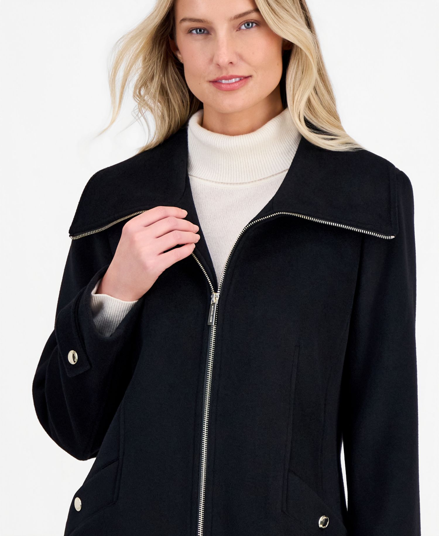 Women's Collared Zip-Front Coat