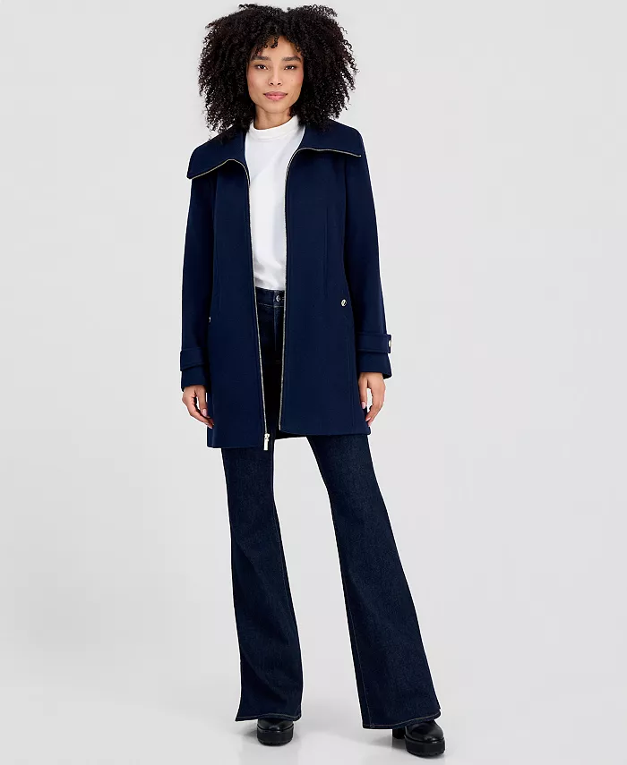 Women's Collared Zip-Front Coat