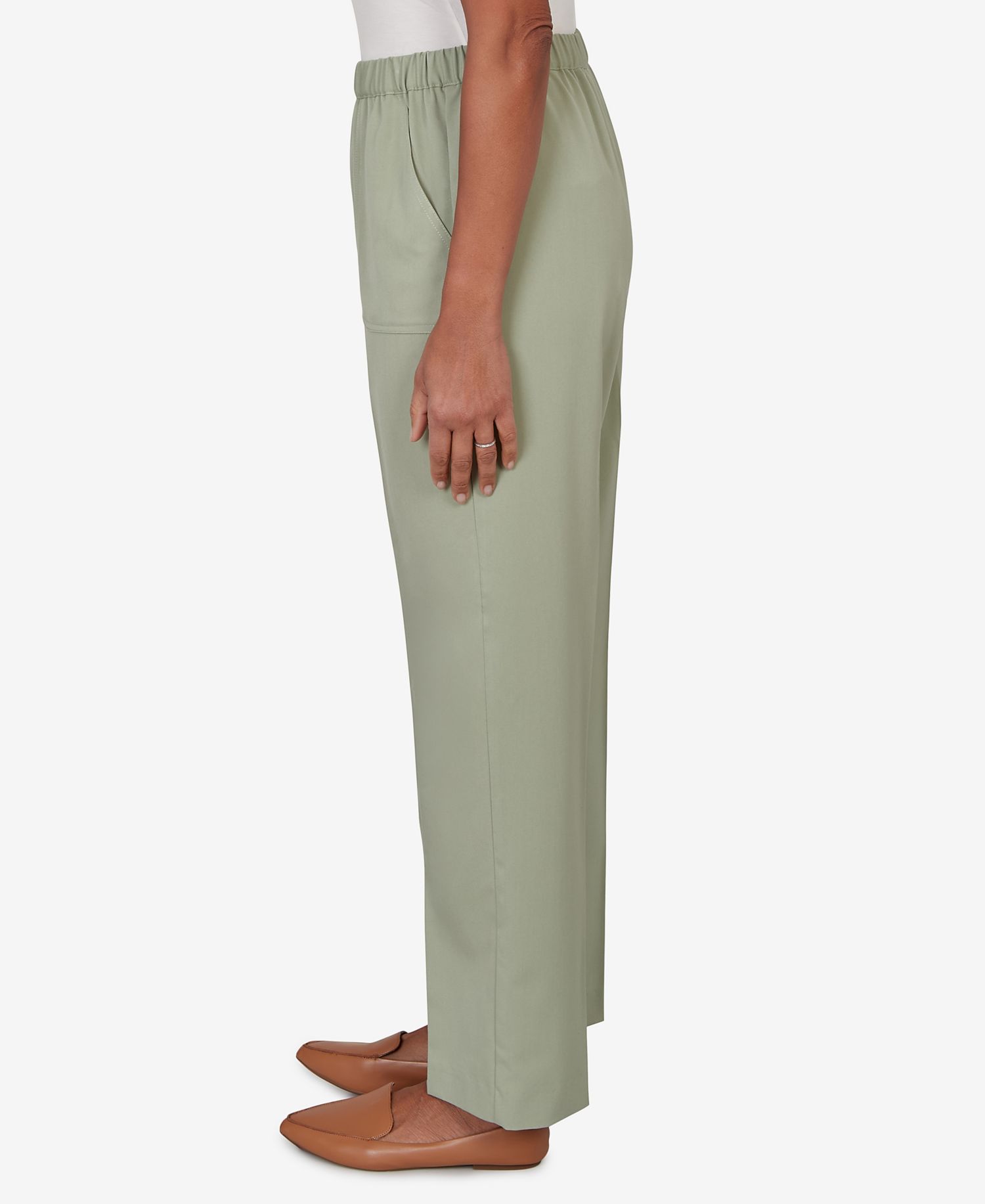 Petite Sage Twill Pull-On Pants