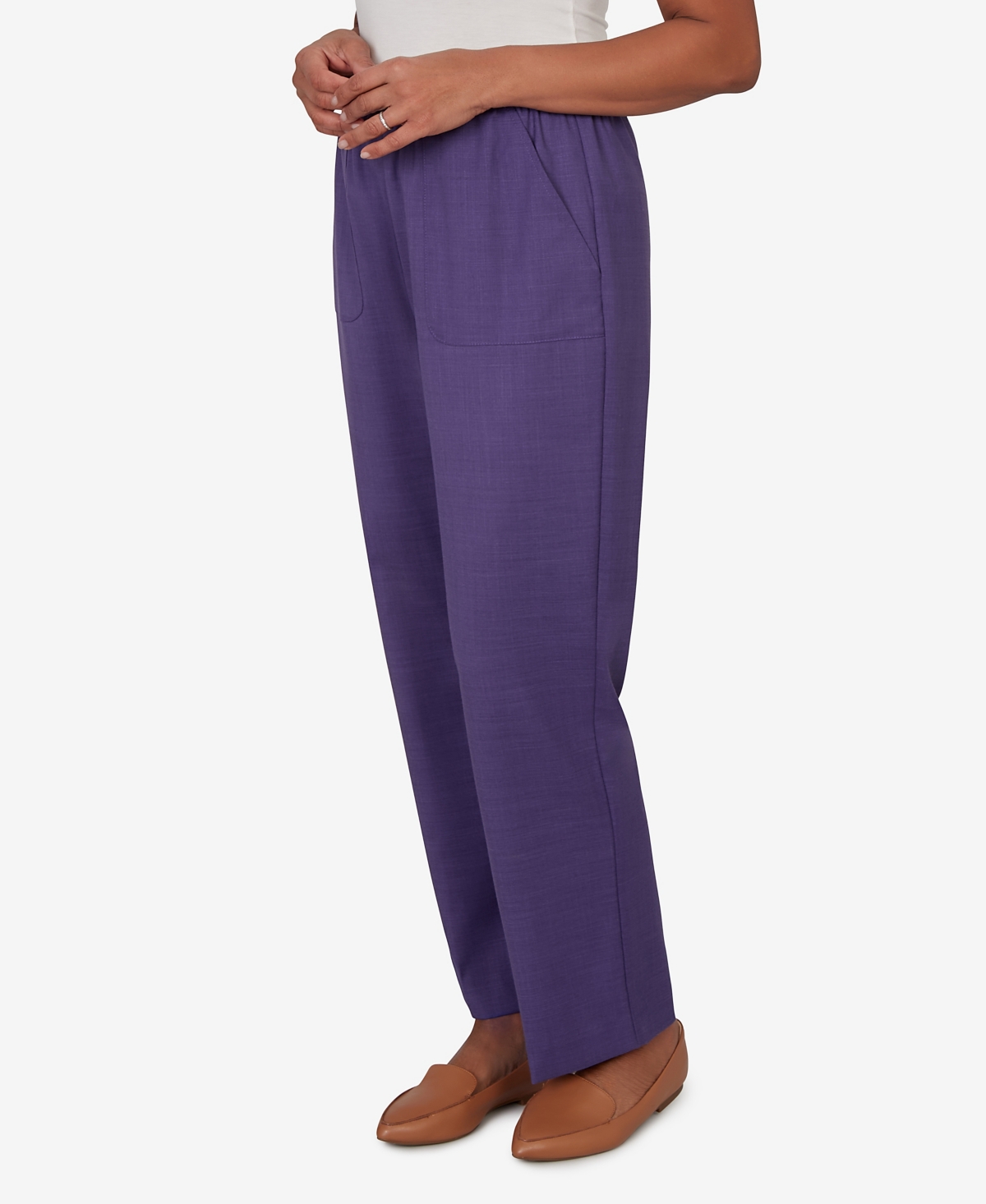 Alfred Dunner Petite Grand Bazaar Textured Pull-On Pants