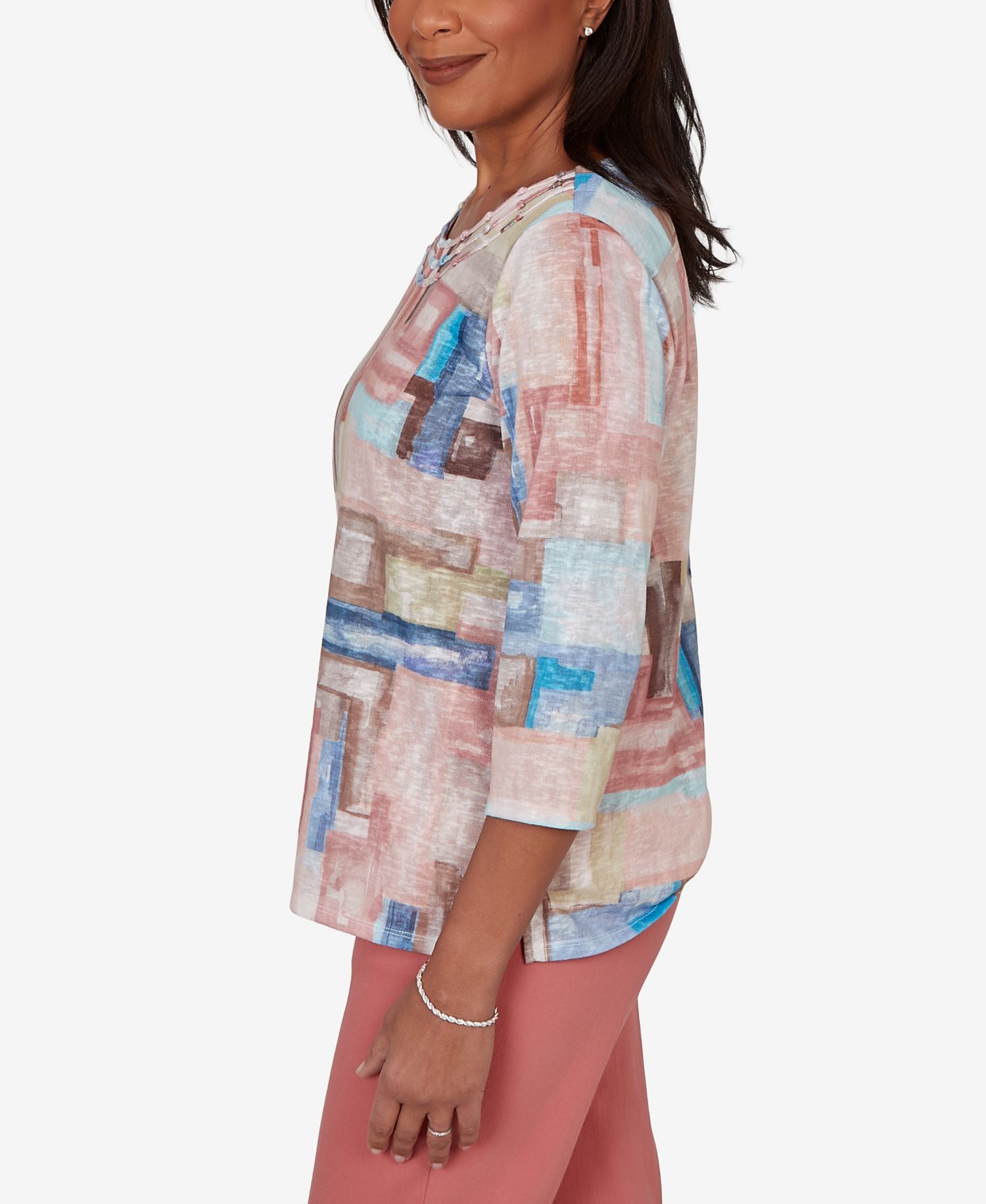 Petite Camden Market Painted Color Blocks Knit Top
