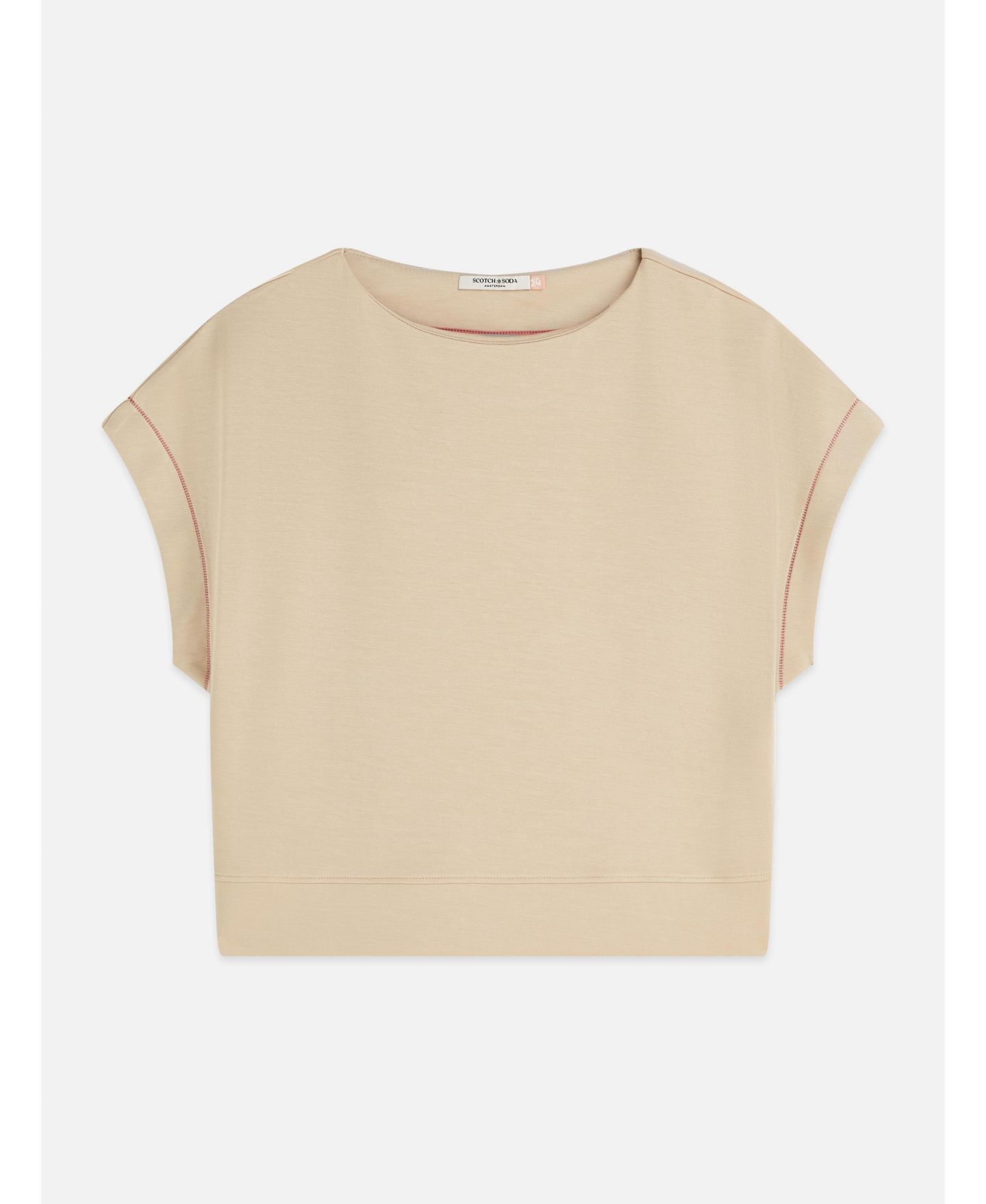 Женский свитшот SCOTCH & SODA Modal Slash Neck, цвет: Doeskin — фото 2