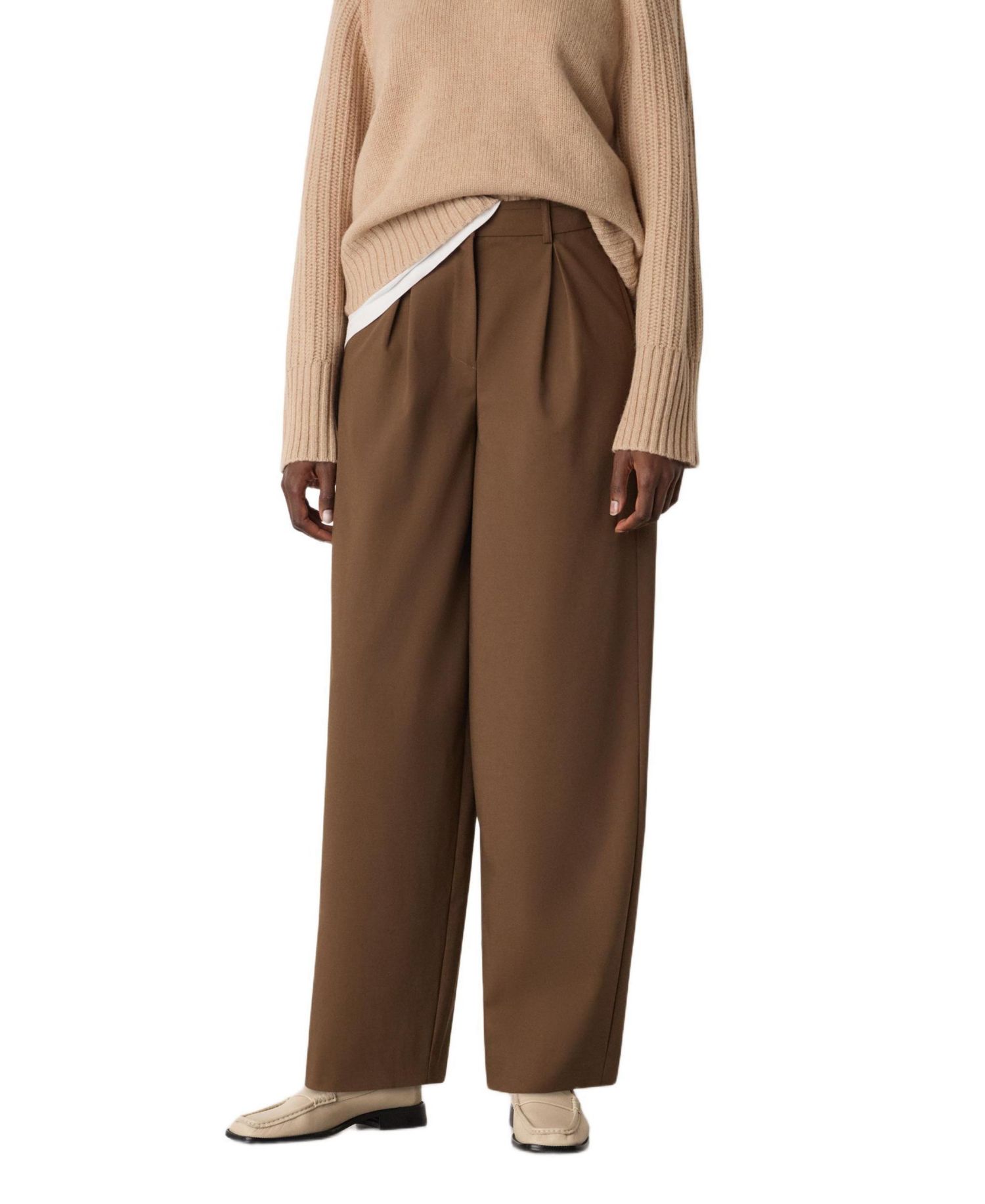 Women's Wool Blend Barrel Pants