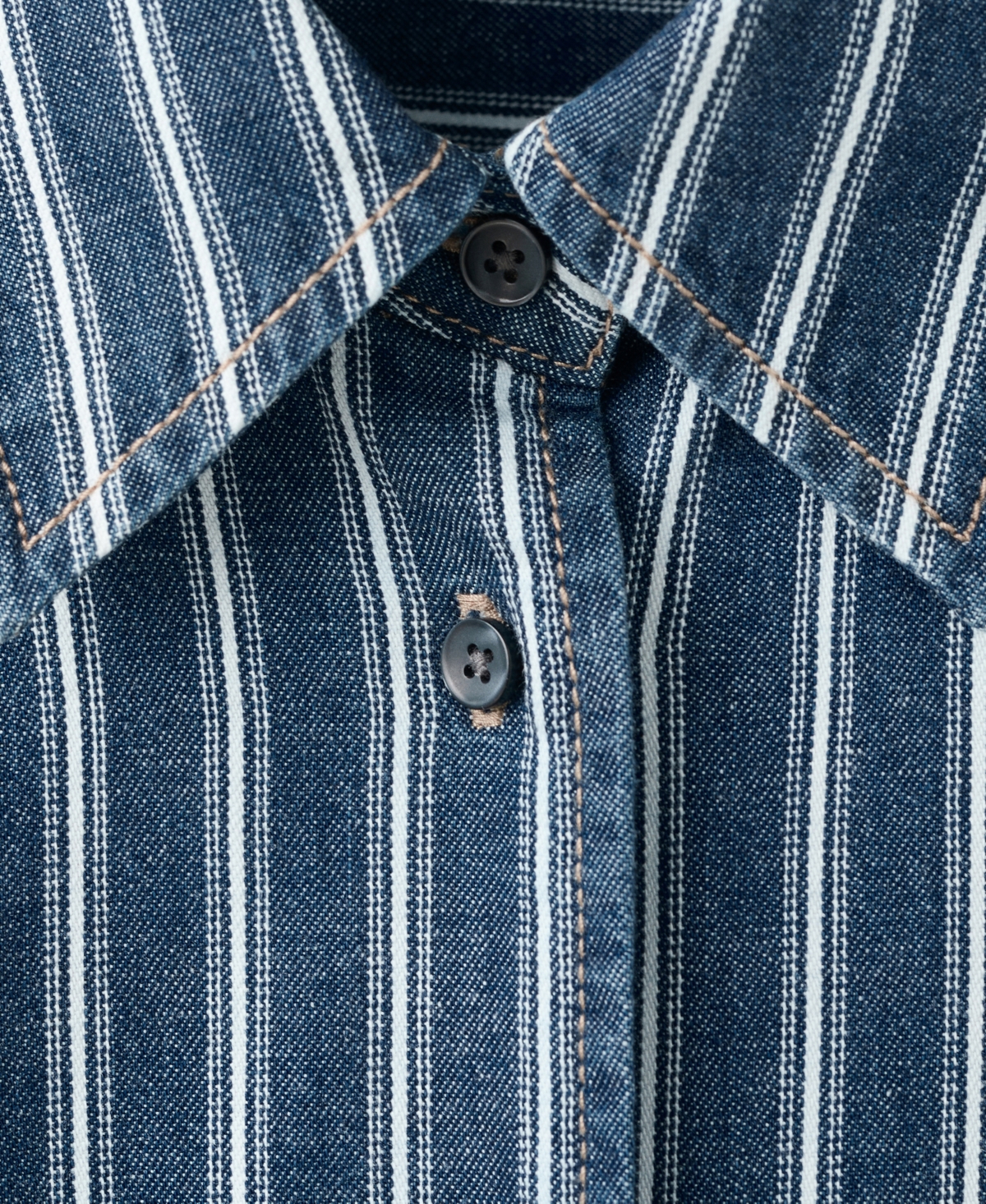 Mango Women's Striped Denim Shirt