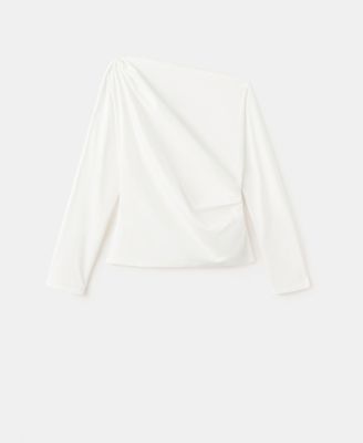 Women's Asymmetrical Collar Cotton Blouse