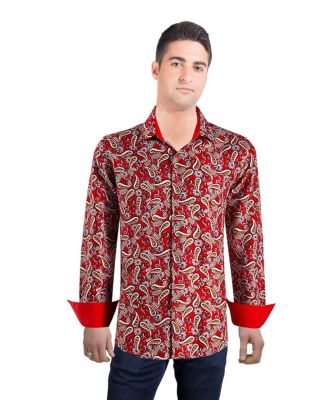 Men's Slim Fit Paisley Sport Button-Down Shirt
