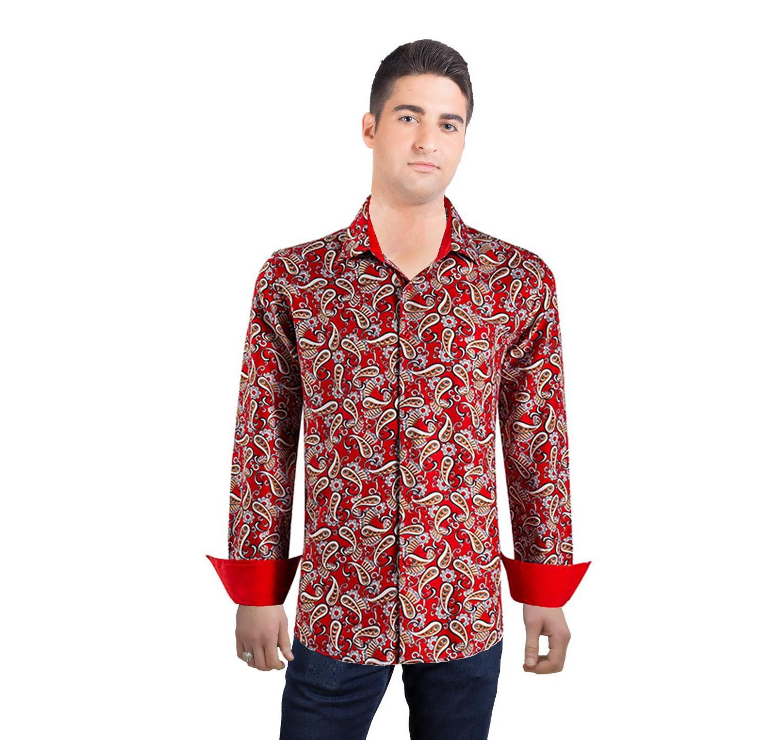 Men's Slim Fit Paisley Sport Button-Down Shirt