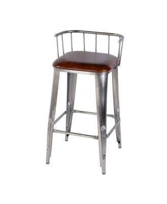 Coriander Seat Height Leather Bar Height Stool