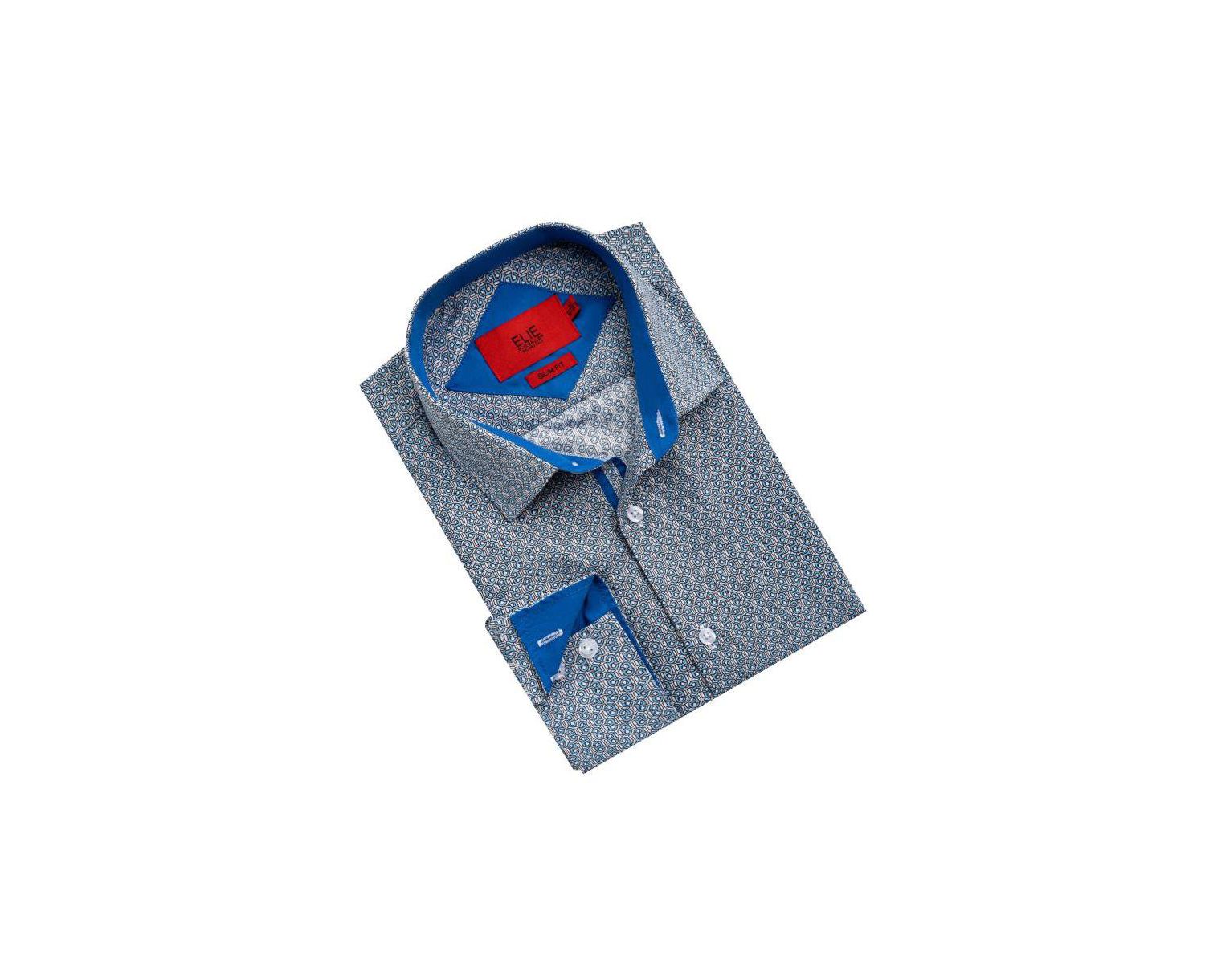 Men's Slim Fit Geometric Print Shirt