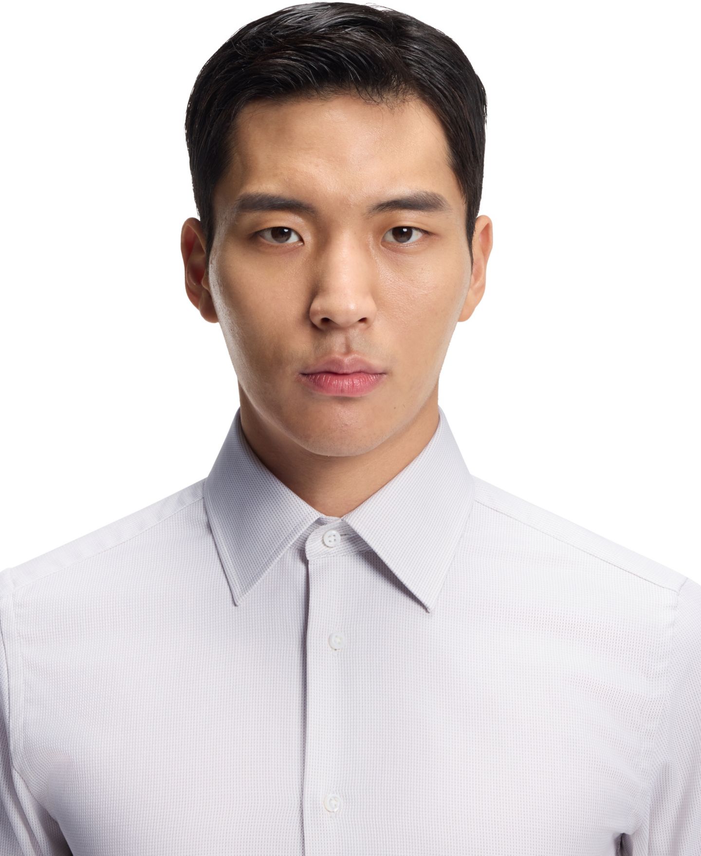 Мужская рубашка Hugo Boss Italian-Made Structured Cotton Slim-Fit Dress Shirt, цвет: Тёмный бежевый — фото 3