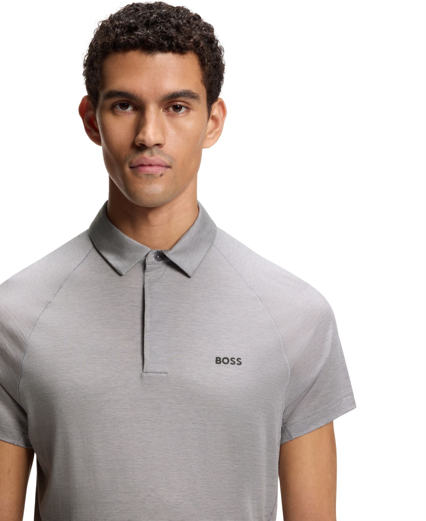 Мужское поло Hugo Boss Performance Active Slim-Fit Polo Shirt, цвет: Серый — фото 3