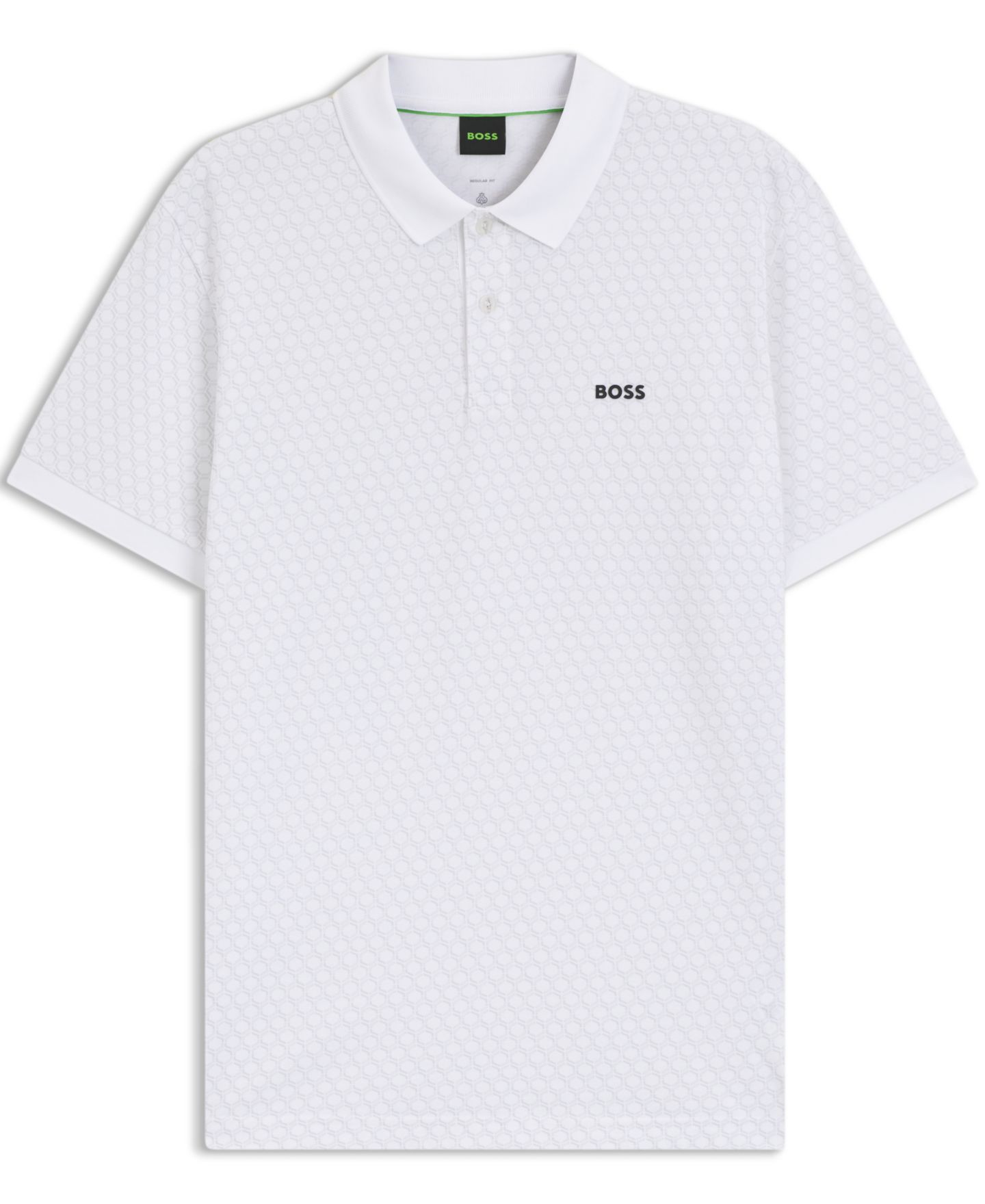 Мужское поло Hugo Boss Printed Pattern Cotton-Pique Polo Shirt, цвет: Белый — фото 4