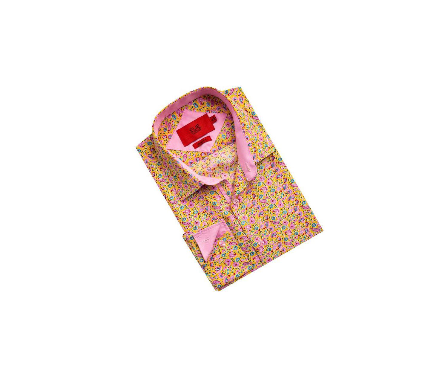 Men's Slim Fit Paisley Print Button-Down Shirt By