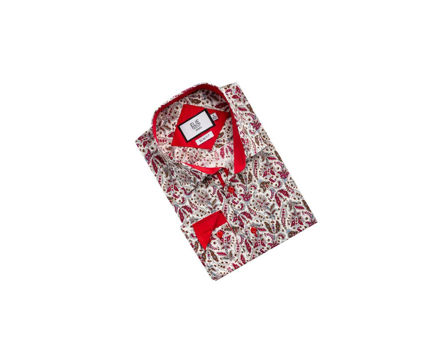 Men's Slim Fit Paisley Sport Button-Down Shirt
