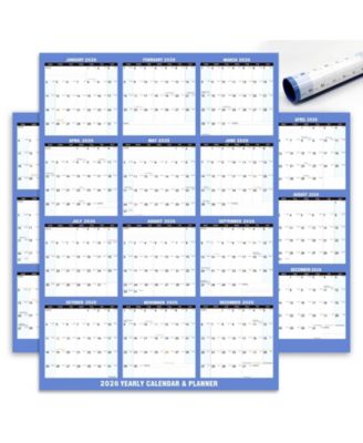 2026 Wall Calendar Wet Dry Erase Yearly Planner Markers Rolled