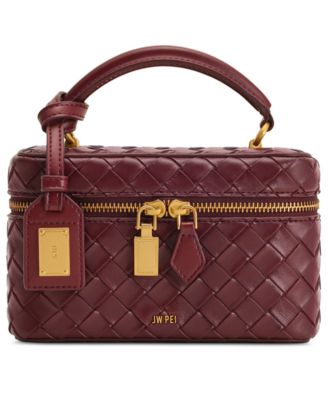 Cleo Woven Texture Box Shape Extra-Large Handle Satchel Handbag