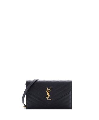 Small Classic Monogram Wallet on Chain Matelasse Chevron Leather