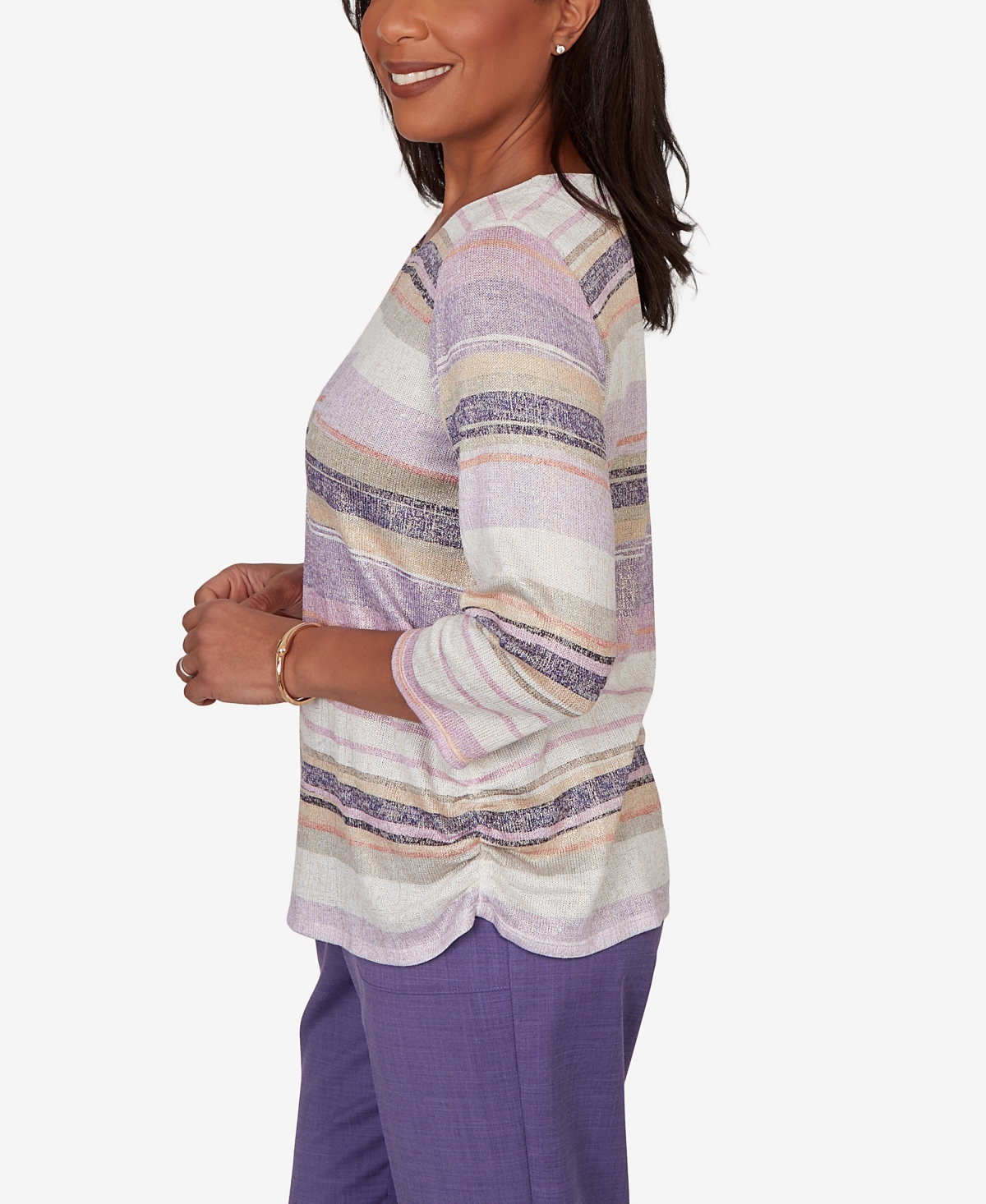 Alfred Dunner Women's Grand Bazaar Mixed Stripe Knit Top