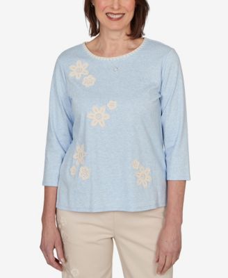 Women's Camden Market Floral Stitches Heathered Knit Top