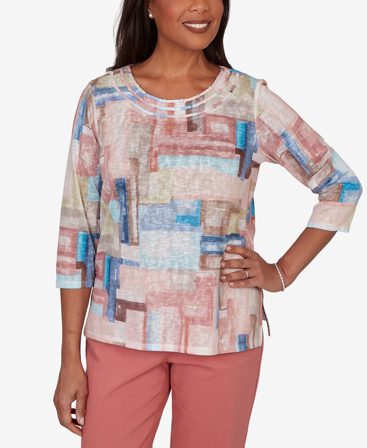 Women's Camden Market Painted Color Blocks Knit Top