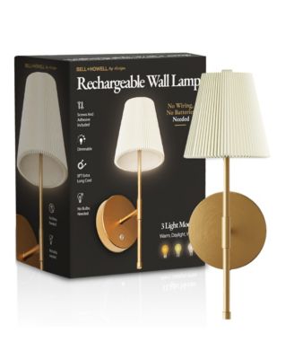 Pleated Shade Dimmable LED Rechargeable Cordless Touch Control Lights Wall Sconces